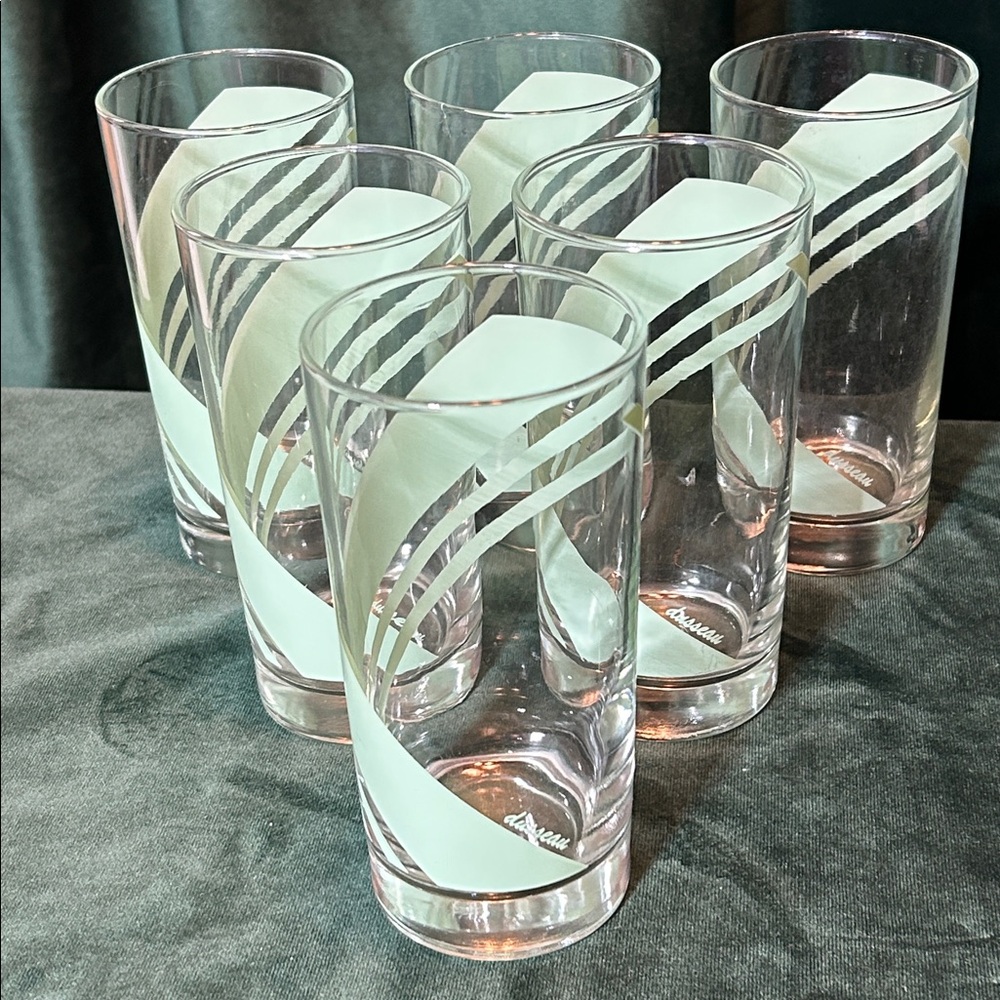 Dusseau Vintage Drinking Glasses Mint Green set of 6 - Picture 4 of 5